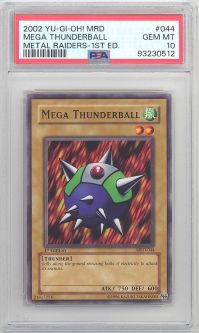 PSA 10 - Yu-Gi-Oh Card - MRD-044 - MEGA THUNDERBALL (common) *1st Edition* - GEM MINT