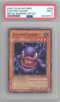 PSA 9 - Yu-Gi-Oh Card - MRD-048 - ELECTRIC LIZARD (common) *1st Edition* - MINT