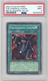 PSA 7 - Yu-Gi-Oh Card - MRD-059 - THE CHEERFUL COFFIN (common) *1st Edition* - NM