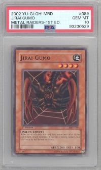 PSA 10 - Yu-Gi-Oh Card - MRD-089 - JIRAI GUMO (common) *1st Edition* - GEM MINT PSA 10 - Yu-Gi-Oh Card - MRD-089 - JIRAI GUMO (common) *1st Edition* - GEM MINT