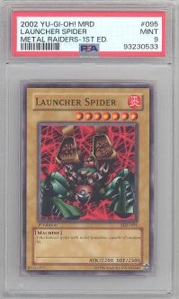 PSA 9 - Yu-Gi-Oh Card - MRD-095 - LAUNCHER SPIDER (common) *1st Edition* - MINT