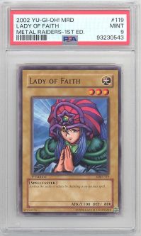 PSA 9 - Yu-Gi-Oh Card - MRD-119 - LADY OF FAITH (common) *1st Edition* - MINT