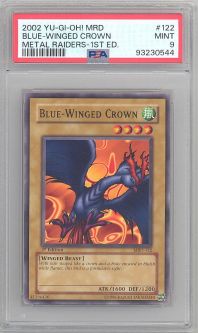 PSA 9 - Yu-Gi-Oh Card - MRD-122 - BLUE-WINGED CROWN (common) *1st Edition* - MINT