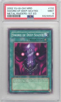 PSA 9 - Yu-Gi-Oh Card - MRD-132 - SWORD OF DEEP-SEATED (common) *1st Edition* - MINT