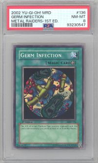PSA 8 - Yu-Gi-Oh Card - MRD-136 - GERM INFECTION (common) *1st Edition* - NM-MT