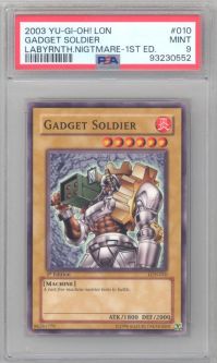 PSA 9 - Yu-Gi-Oh Card - LON-010 - GADGET SOLDIER (common) *1st Edition* - MINT PSA 9 - Yu-Gi-Oh Card - LON-010 - GADGET SOLDIER (common) *1st Edition* - MINT