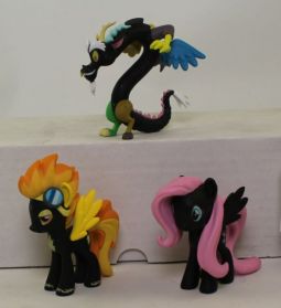 Lot of 3 Loose My Little Pony Funko Mystery Minis (Discord Spitfire and Fluttershy) *NON-MINT*