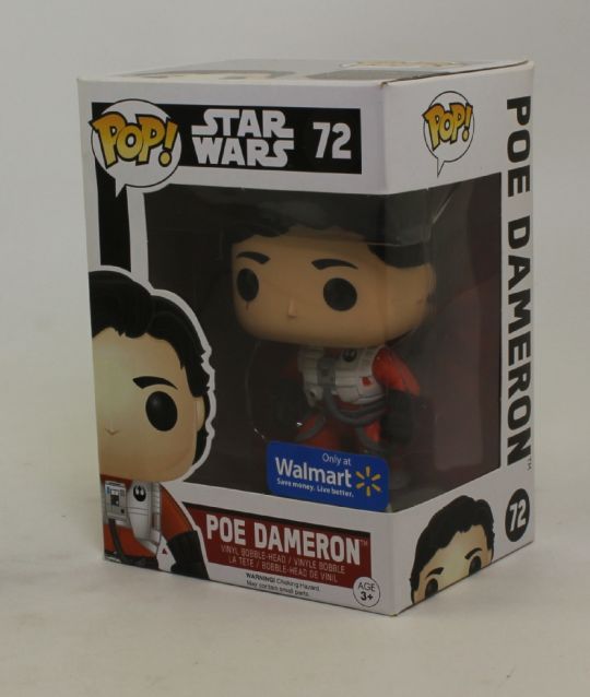 Funko POP! Star Wars - Vinyl Bobble - POE DAMERON (No Helmet) #72 (Excl) *NON-MINT BOX*