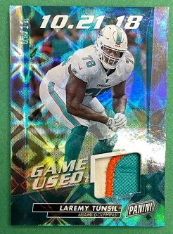2019 Panini Day NFL - LAREMY TUNSIL GAME USED JERSEY CARD 07/10 No. LT (Dolphins)
