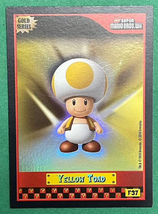 2010 Enterplay Super Mario Bros Wii Trading Card - GOLD SERIES YELLOW TOAD F37 *NM - LP*