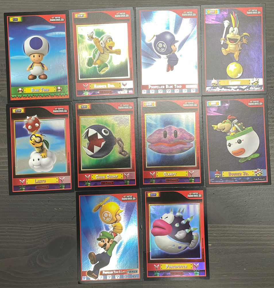 2010 Enterplay Super Mario Bros Wii Trading Cards - LOT OF 10 FOILS (Lakitu, Blue Toad, Lemmy +)