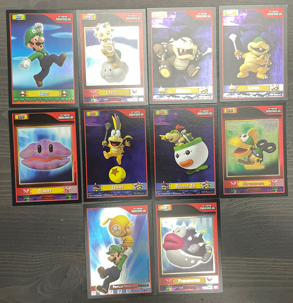 2010 Enterplay Super Mario Bros Wii Trading Cards - LOT OF 10 FOILS (Luigi, Clampy, Bowser Jr +)