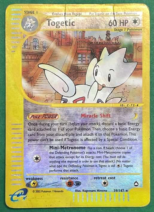 Pokemon Card - Aquapolis 39/147 - TOGETIC (REVERSE holo) *Non-Mint