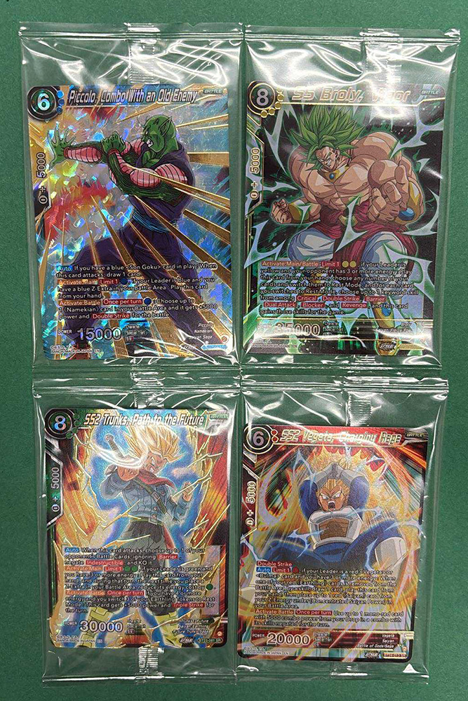 Dragon Ball Super CCG - LOT OF 4 SEALED PROMO CARDS [Piccolo, SS Broly, SS2 Vegeta, SS2 Trunks]