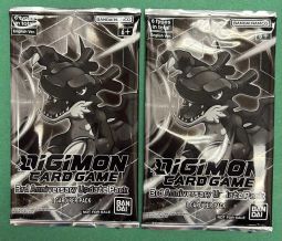 Lot of 2 Digimon Sealed 3RD ANNIVERSARY UPDATE PACKS [2 Packs - 1 Card per Pack]