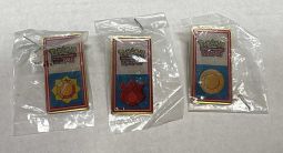 Lot of 3 Vintage WOTC Pokemon Indigo League 2000 Gym Badge Pins [Thunder, Volcano & Marsh]