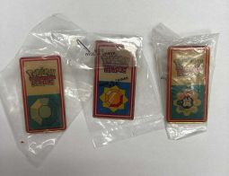Lot of 3 Vintage WOTC Pokemon Indigo League 1999/2000 Gym Badge Pins [Thunder, Rainbow & Boulder]
