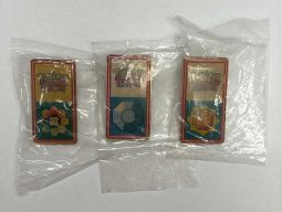 Lot of 3 Vintage WOTC Pokemon Indigo League 1999/2000 Gym Badge Pins [Thunder, Rainbow & Boulder]
