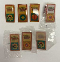 Lot of 7 Vintage WOTC Pokemon Indigo/Johto League 1999/2000 Gym Badge Pins [Hive, Rainbow, Soul +1]