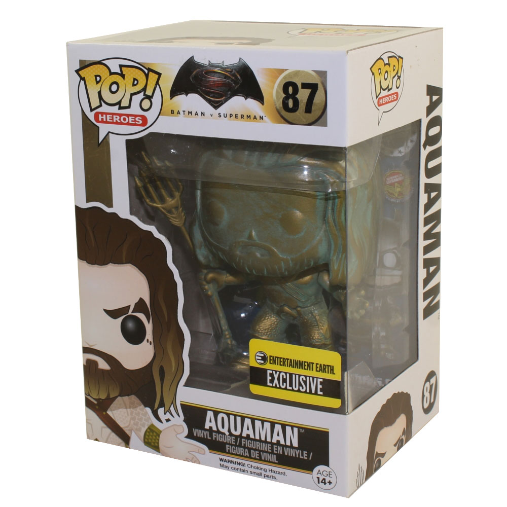 Funko POP! Movies - Batman v Superman Vinyl Figure - AQUAMAN (Patina) #87 *Exclusive*