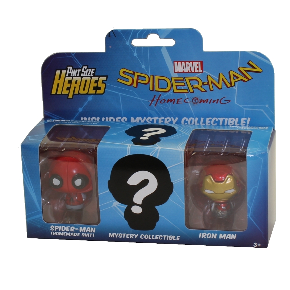 Funko Pint Size Heroes Vinyl Figures - Spider-Man Homecoming -3-PACK #1 (Iron Man, Homemade Suit +1)