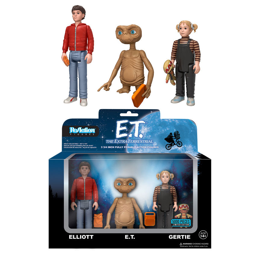 Funko Super 7 - E.T. The Extra Terrestial ReAction Figures - 3-PACK (Elliot, E.T., Gertie)
