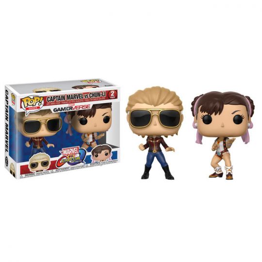 Captain Marvel VS Chun-li Capcom Pop Vinyl Figure 2pack Funko for sale online 