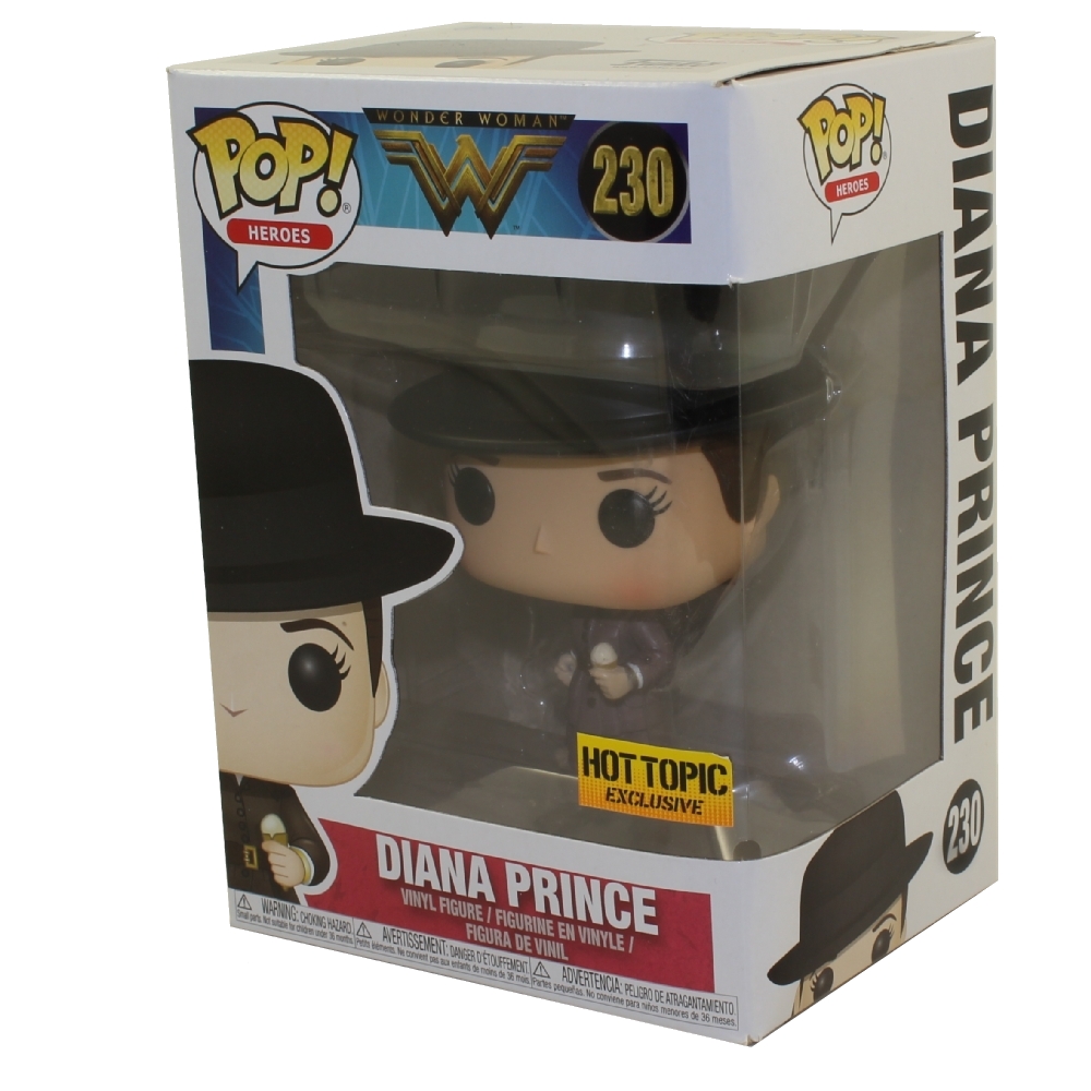 Funko POP! Heroes - Wonder Woman Vinyl Figure - DIANA PRINCE w/ Ice Cream #230 *Hot Topic Exclusive*