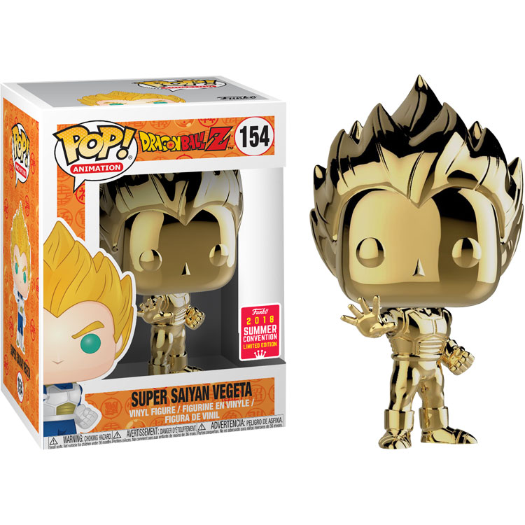 Funko POP! Animation Dragonball Z Vinyl Figure - SUPER SAIYAN VEGETA (Gold Chrome) #154 *Exclusive*