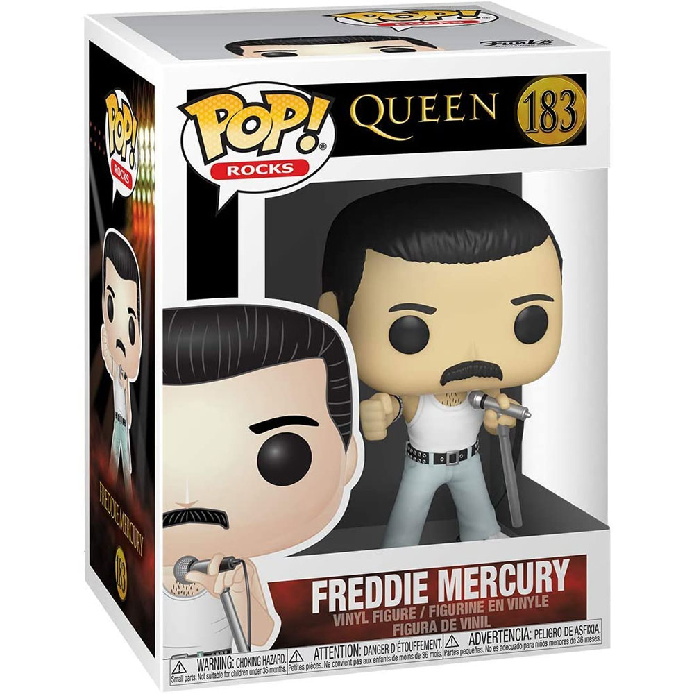 Funko POP! Rocks - Queen S2 Vinyl Figure - FREDDIE MERCURY #183 (Radio Gaga 1985)