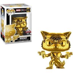 Funko POP! Marvel Studios 10 Vinyl Bobble Figure - ROCKET #420 [Gold Chrome] *Exclusive*