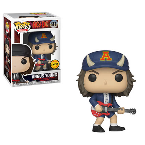 Funko POP! Rocks - AC/DC Vinyl Figure - ANGUS YOUNG #91 (Blue Horn Hat) *Chase*