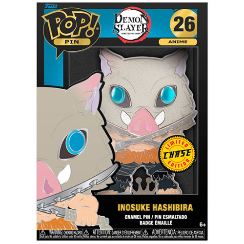 Funko POP! Demon Slayer Anime Enamel Pin - INOSUKE HASHIBIRA #26 (Flocked - Glow Eyes) *CHASE*