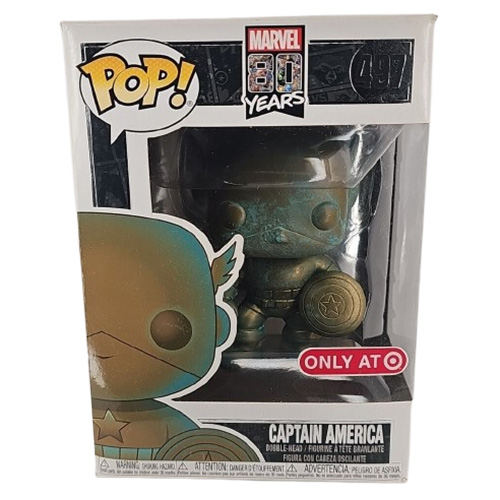 Funko POP! Marvel 80 Years Vinyl Bobble Figure - CAPTAIN AMERICA [Patina] #497 *Exclusive*