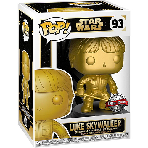 Funko POP! Star Wars Vinyl Bobble Figure - LUKE SKYWALKER [Gold] #93 *Exclusive*