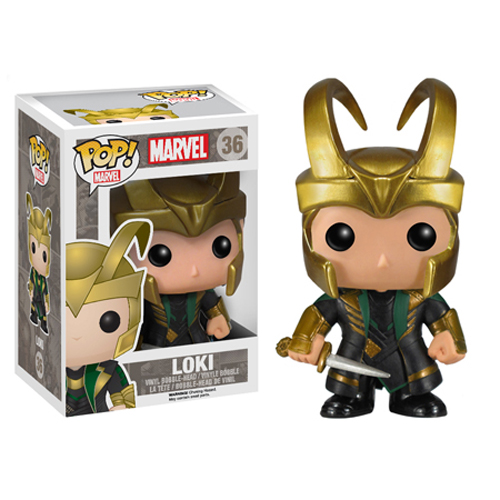 Funko POP! Marvel - Vinyl Bobble-Heads - Thor 2 - LOKI with Helmet #36