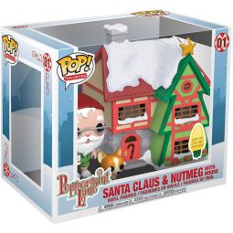 Funko POP! Town Christmas - Peppermint Lane Vinyl Figure Set - SANTA CLAUS & NUTMEG with House #01