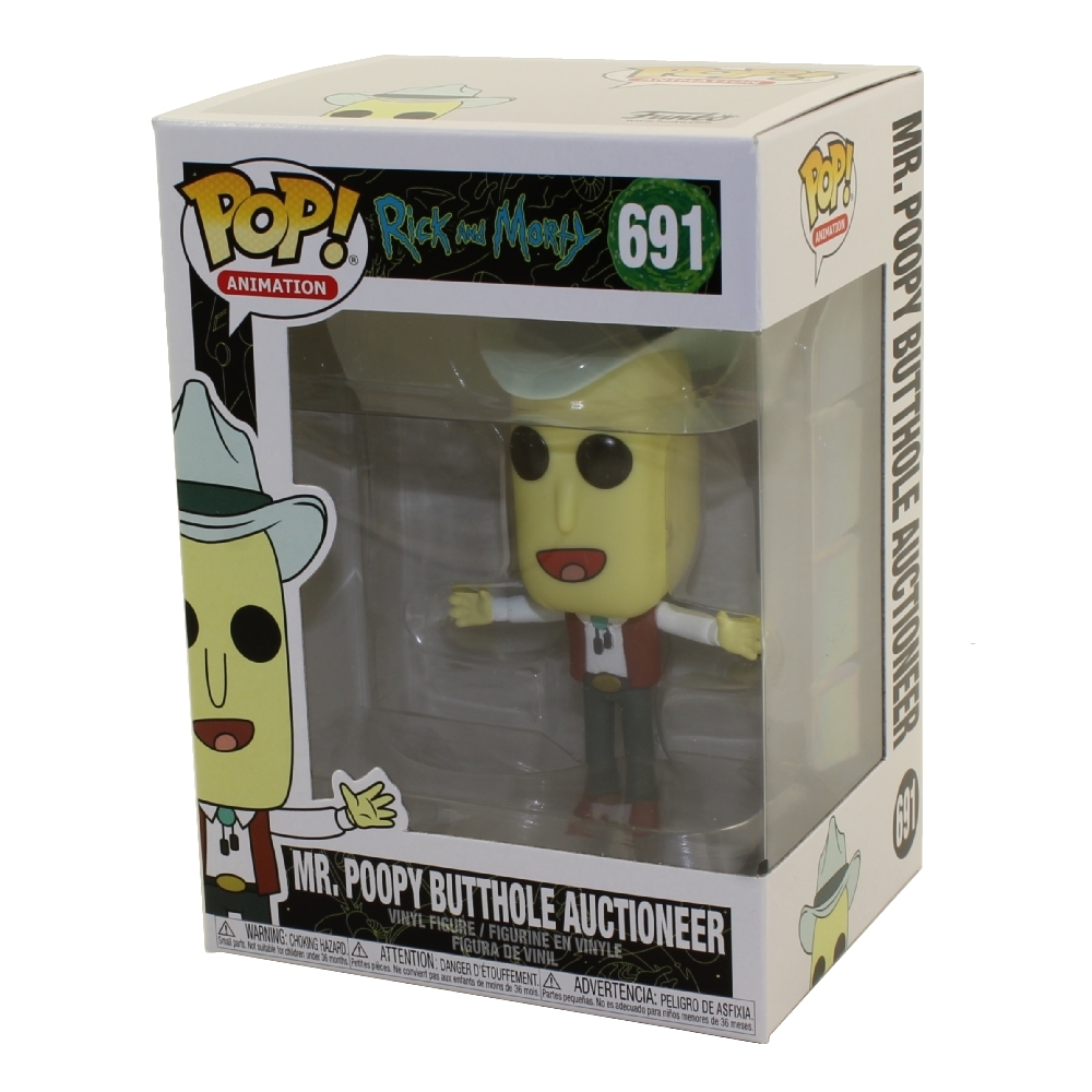Funko POP! Animation - Rick and Morty S8 Vinyl Figure - MR. POOPYBUTTHOLE (Auctioneer) #691