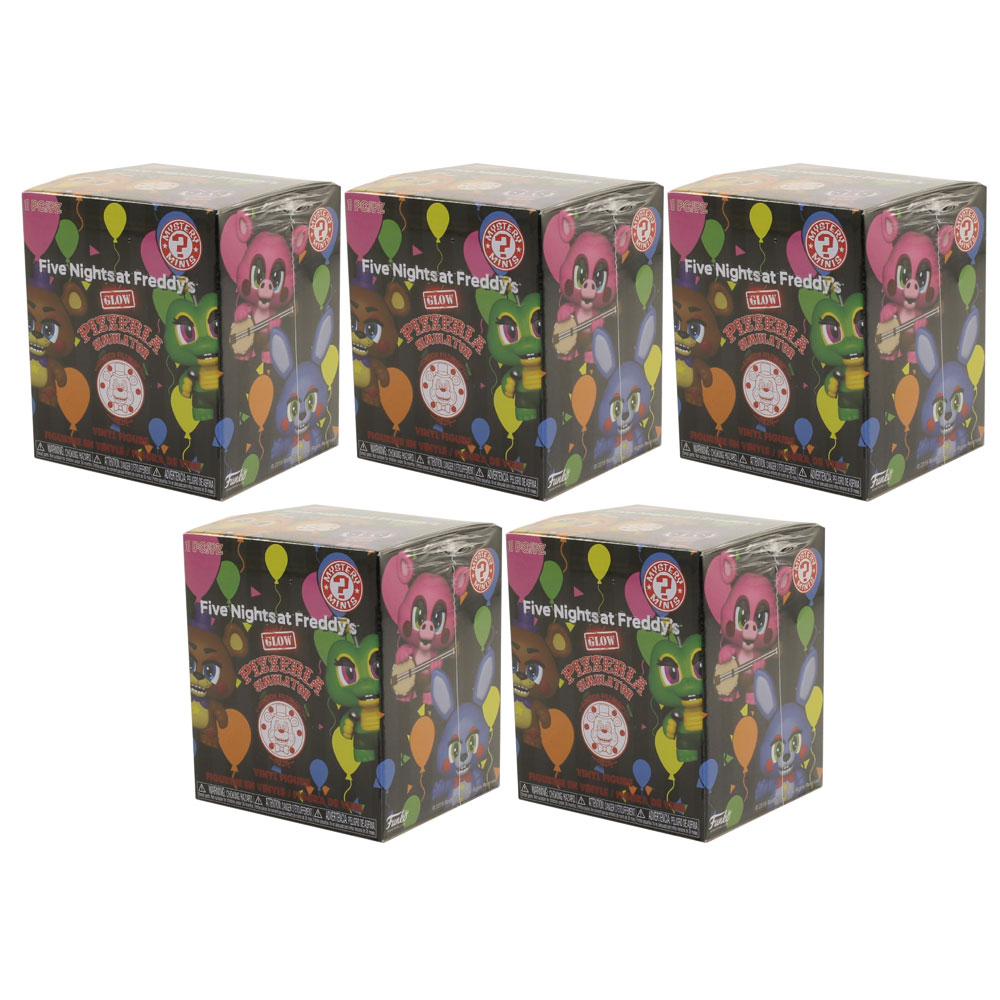 Funko Mystery Minis Figure - Five Nights at Freddy's Pizza Sim S2 (Glow) - BLIND BOXES (5 Pack Lot)