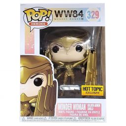Funko POP! Heroes - Wonder Woman 1984 Vinyl Figure - WONDER WOMAN #329 (Golden Armor Shield) *Excl*