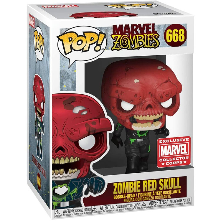 Funko POP! Marvel Zombies Vinyl Bobble Figure - ZOMBIE RED SKULL #668 *Exclusive*