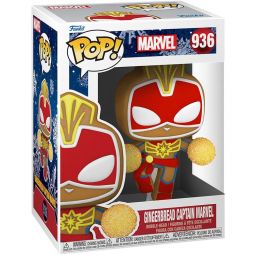 Funko POP! Marvel Holiday 2021 Vinyl Bobble Figure - GINGERBREAD CAPTAIN MARVEL #936