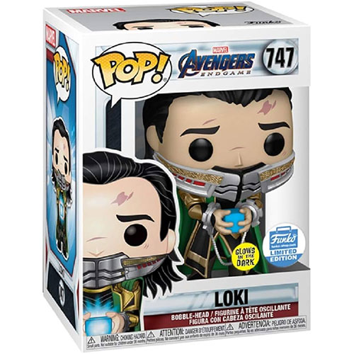 Funko POP! Avengers Endgame Vinyl Bobble Figure - LOKI [Glow in Dark] #747 *Exclusive*