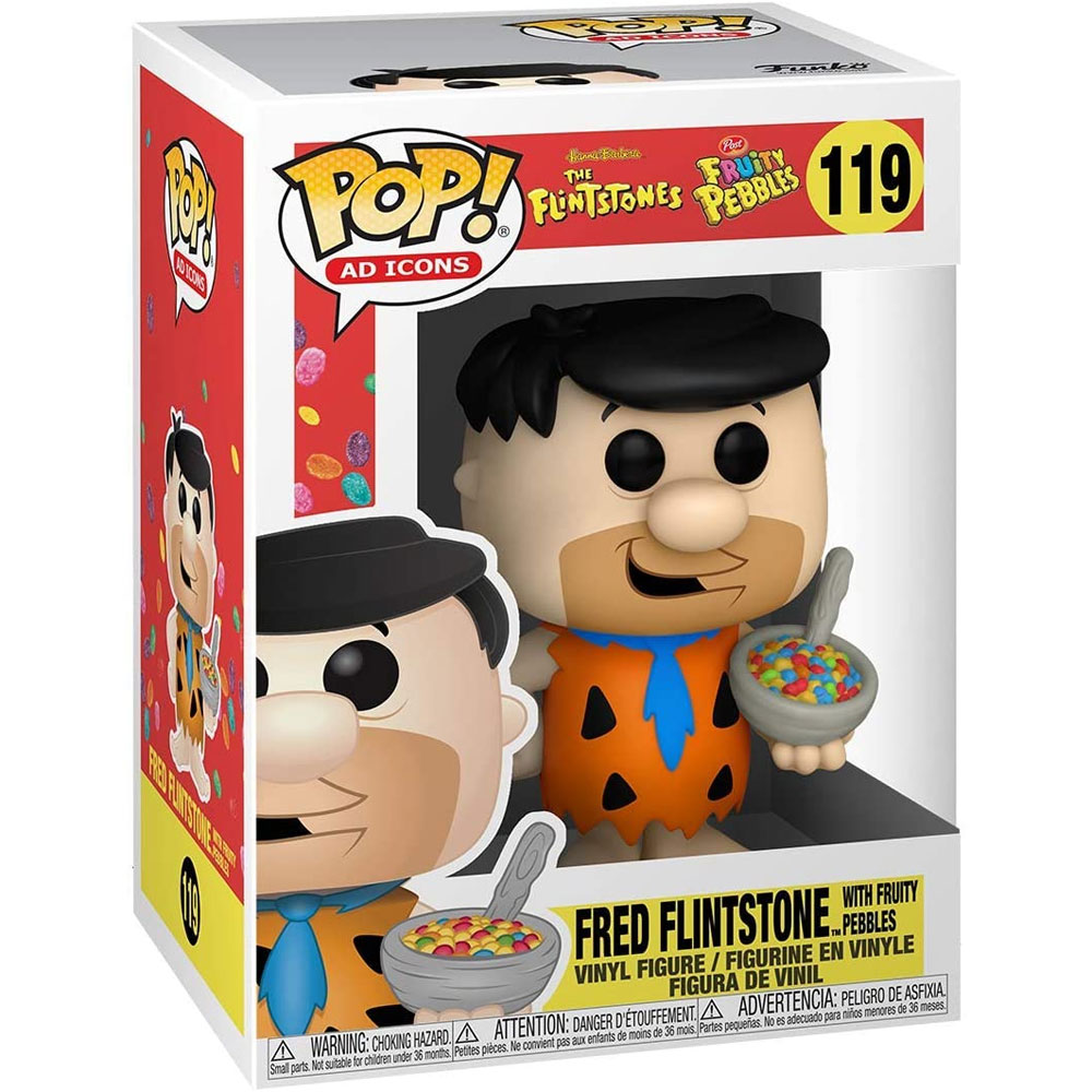 Funko POP! Ad Icons - The Flintstones Vinyl Figure - FRED FLINTSTONE w/ Fruity Pebbles #119