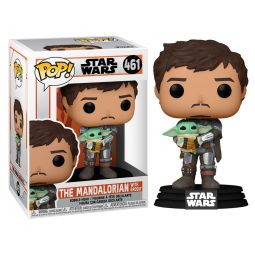 Funko POP! Star Wars Vinyl Bobble Figure - The Mandalorian S4 - MANDALORIAN with GROGU #461