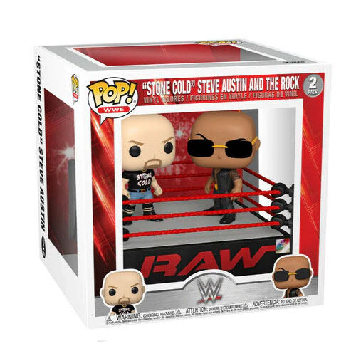 Funko POP! WWE Vinyl Figures 2-Pack - STONE COLD vs THE ROCK in Wrestling Ring