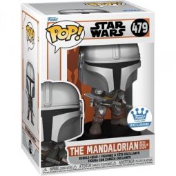 Funko POP! Star Wars Vinyl Bobble Figure - THE MANDALORIAN WITH BESKAR STAFF #479 *Exclusive*
