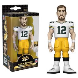 Funko Gold Premium Vinyl Figure - NFL - AARON RODGERS (WHITE Green Bay Packers Jersey)(5 in) *CHASE*
