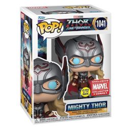 Funko POP! Marvel - Thor Love and Thunder Vinyl Bobble Figure - MIGHTY THOR (Glow) #1041 *Exclusive*