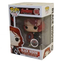 Funko POP! Marvel Vinyl Bobble-Head - Avengers Age of Ultron - BLACK WIDOW with Shield #103 *Excl*